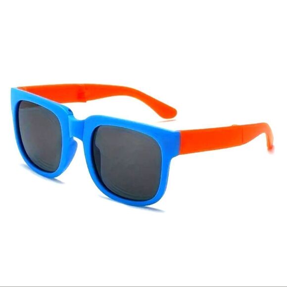 Unisex folding color block sunglassess - Picture 1 of 6